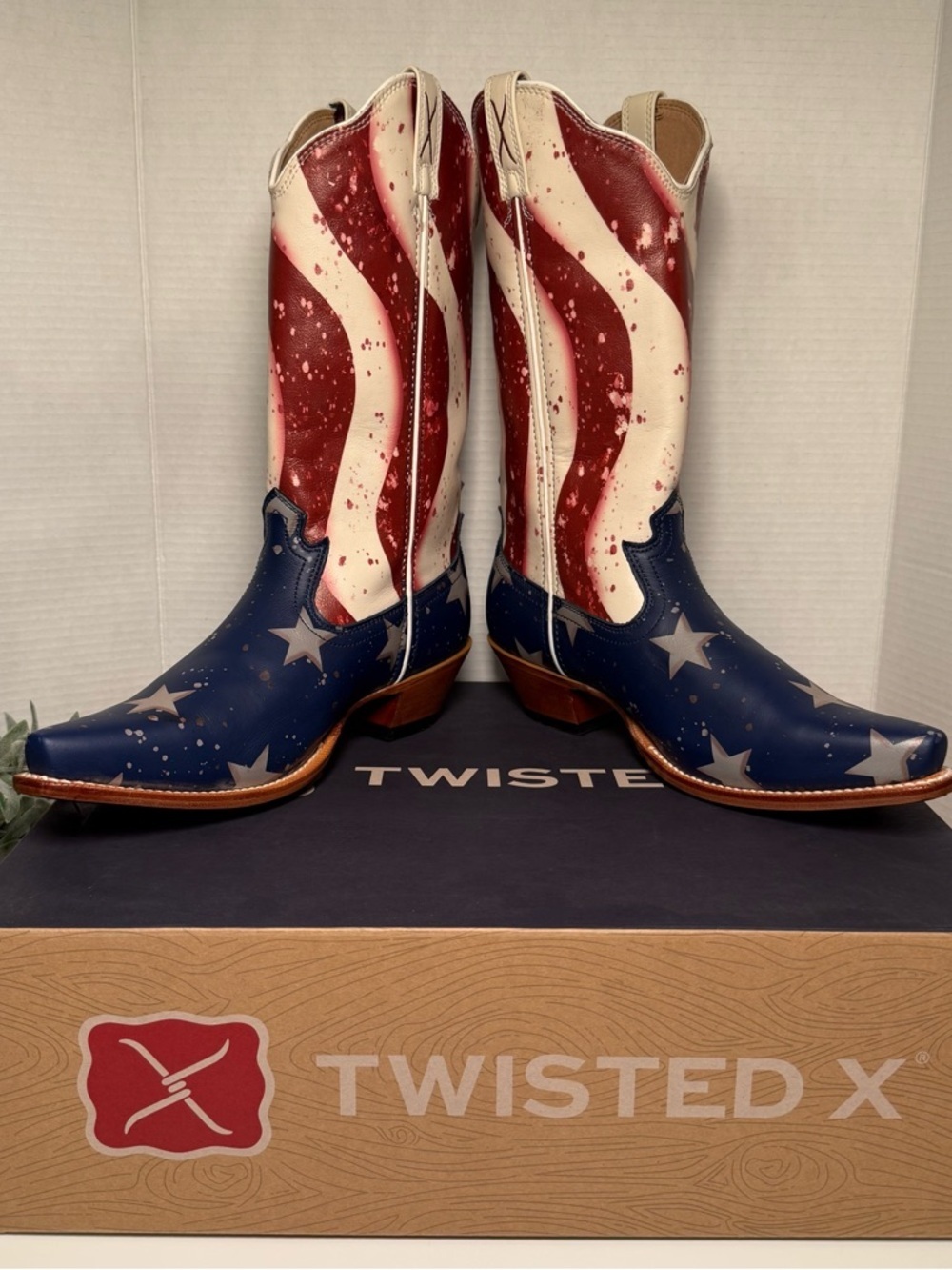 Twisted X Women's Steppin' Out Western Boots American Flag Snip Toe Size 10B USA - Picture 6 of 16